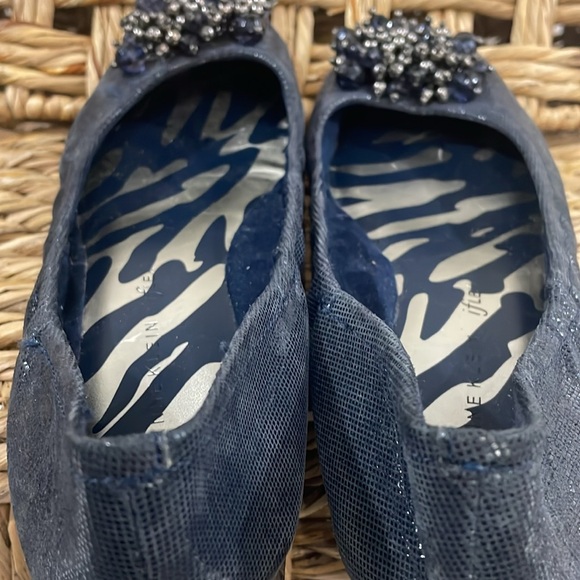 Navy Beaded Flats Shoes Size 8.5 M - Picture 5 of 9